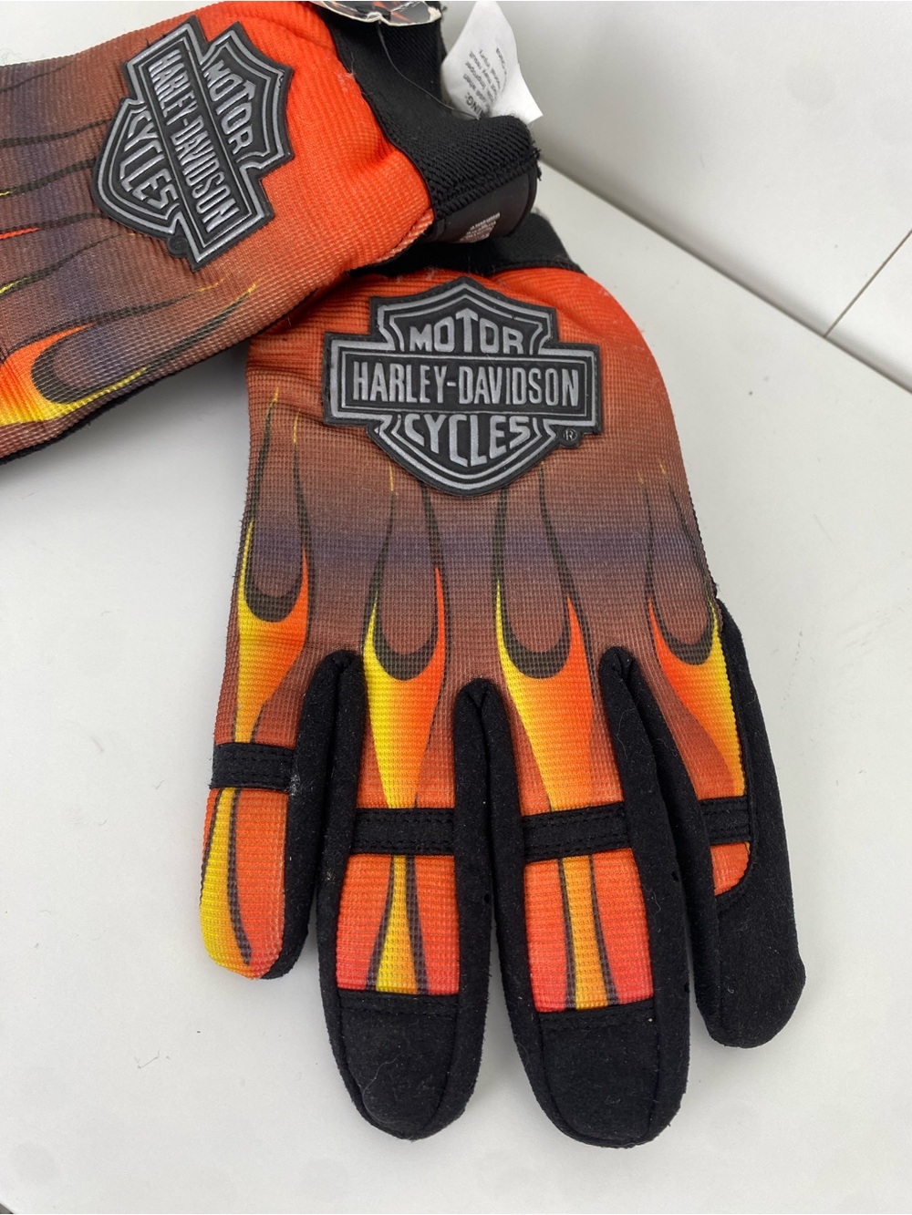 Harley-Davidson Mechanics Flames Gloves Adult Large - Picture 3 of 5